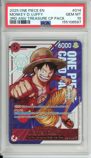 One Piece Graded: Monkey D. Luffy ST21-014 3rd Anniversary CP Pack PSA 10