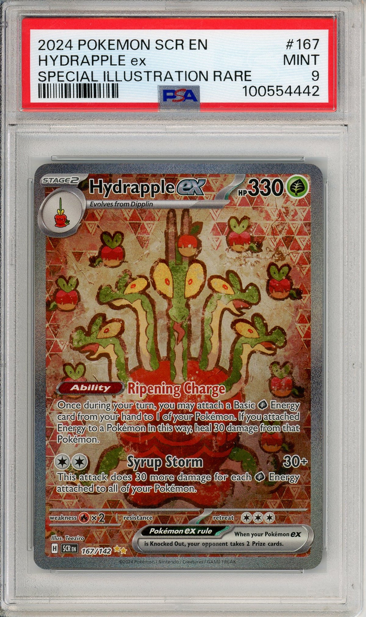Pokemon Graded: Hydrapple ex 167/142 Stellar Crown (2024) Holo SIR PSA 9