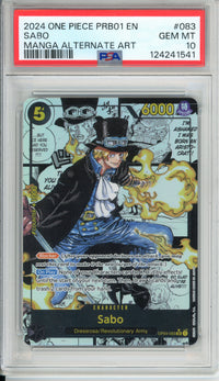 One Piece Graded: Sabo Manga Alt Art OP04-083 Kingdoms of Intrigue PSA 10