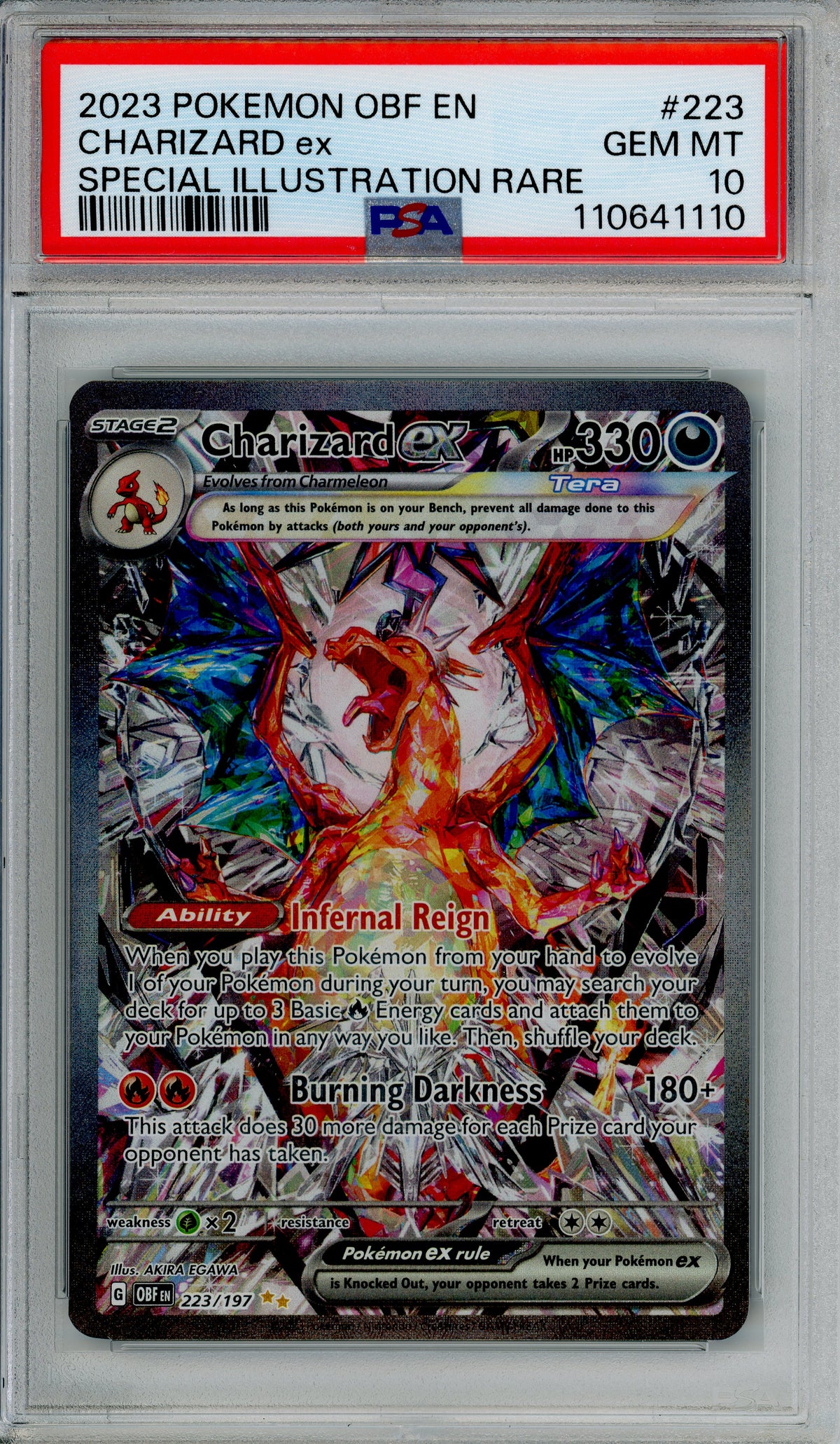 Pokemon Graded: Charizard ex 223/197 Obsidian Flames (2023) PSA 10