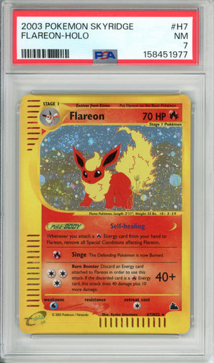 Pokemon Graded: Flareon H7/H32 Skyridge (2003) Holo PSA 7