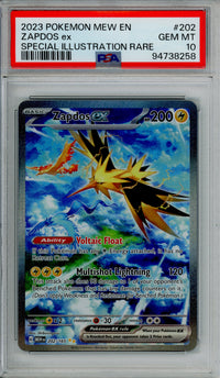 Pokemon Graded: Zapdos ex 202/165 Scarlet & Violet (2023) SIR PSA 10