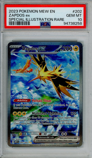 Pokemon Graded: Zapdos ex 202/165 Scarlet & Violet (2023) SIR PSA 10