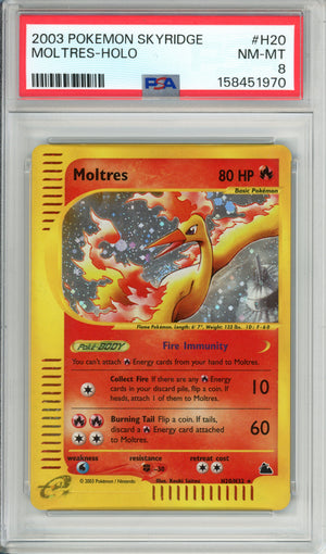 Pokemon Graded: Moltres H20/H32 Skyridge (2003) Holo PSA 8