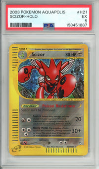 Pokemon Graded: Scizor H21/H32 Aquapolis (2003) Holo PSA 5