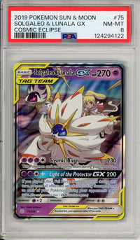 Pokemon Graded: Solgaleo & Lunala GX 75/236 Cosmic Eclipse (2019) Holo PSA 8