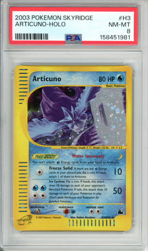 Pokemon Graded: Articuno H3/H32 Skyridge (2003) Holo PSA 8
