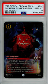 Lorcana Graded: The Headless Horseman 232/204 Enchanted (2025) PSA 10