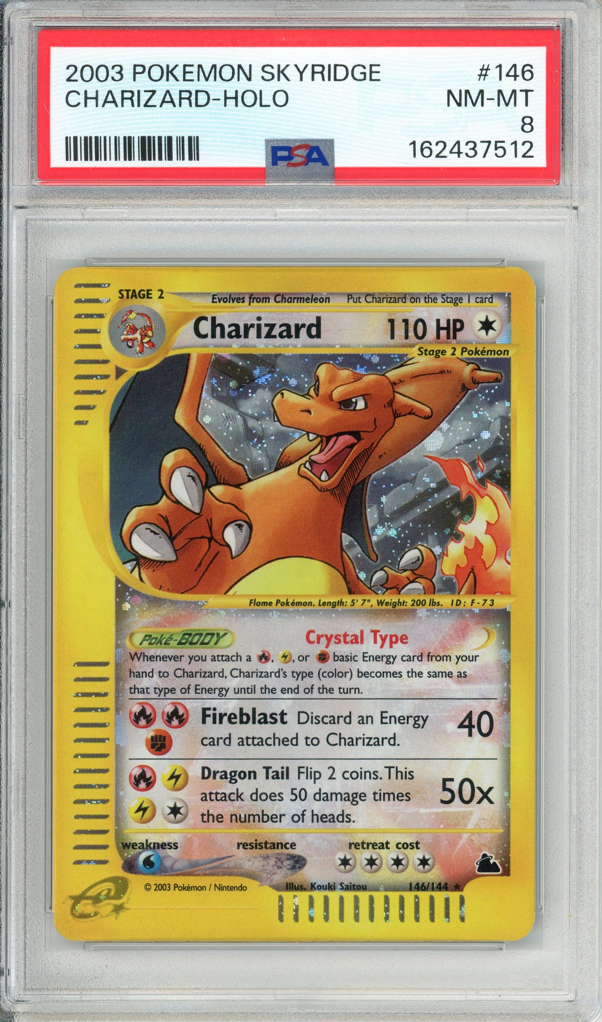 Pokemon Graded: Charizard 146/144 Skyridge (2003) Holo PSA 8