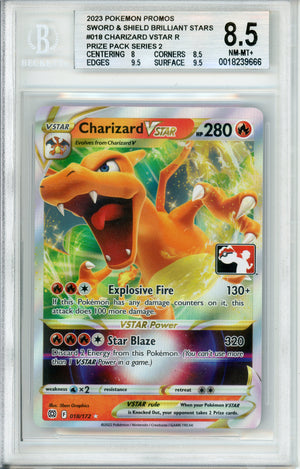 Pokemon Graded: Charizard VSTAR 18/172 Prize Pack Series 2 (2023) Beckett 8.5