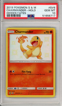 Pokemon Graded: Charmander SV6/SV94 Hidden Fates (2019) Shiny Holo PSA 10
