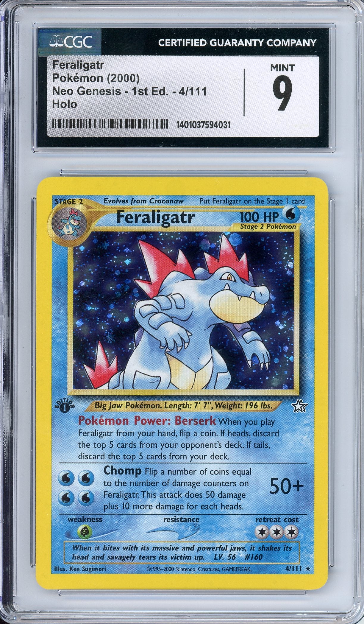 Pokemon Graded: Feraligatr CGC 9 – Double Infinity Gaming