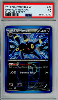 Pokemon Graded: Umbreon 64/116 Plasma Freeze (2013) Rev. Foil PSA 5