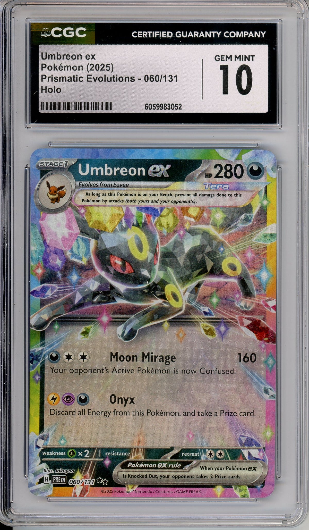 Pokemon Graded: Umbreon ex 60/131 Prismatic Evolutions (2025) Holo CGC 10