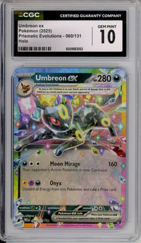 Pokemon Graded: Umbreon ex 60/131 Prismatic Evolutions (2025) Holo CGC 10
