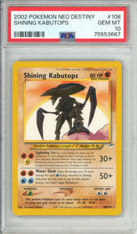 Pokemon Graded: Shining Kabutops 108/105 Neo Destiny (2002) PSA 10