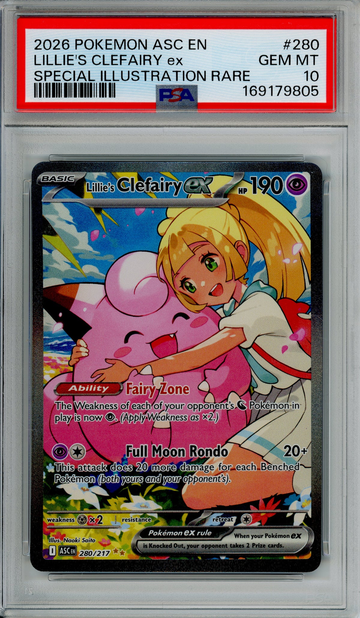 Pokemon Graded: Lillie's Clefairy ex 280/217 Ascended Heroes (2026) SIR PSA 10