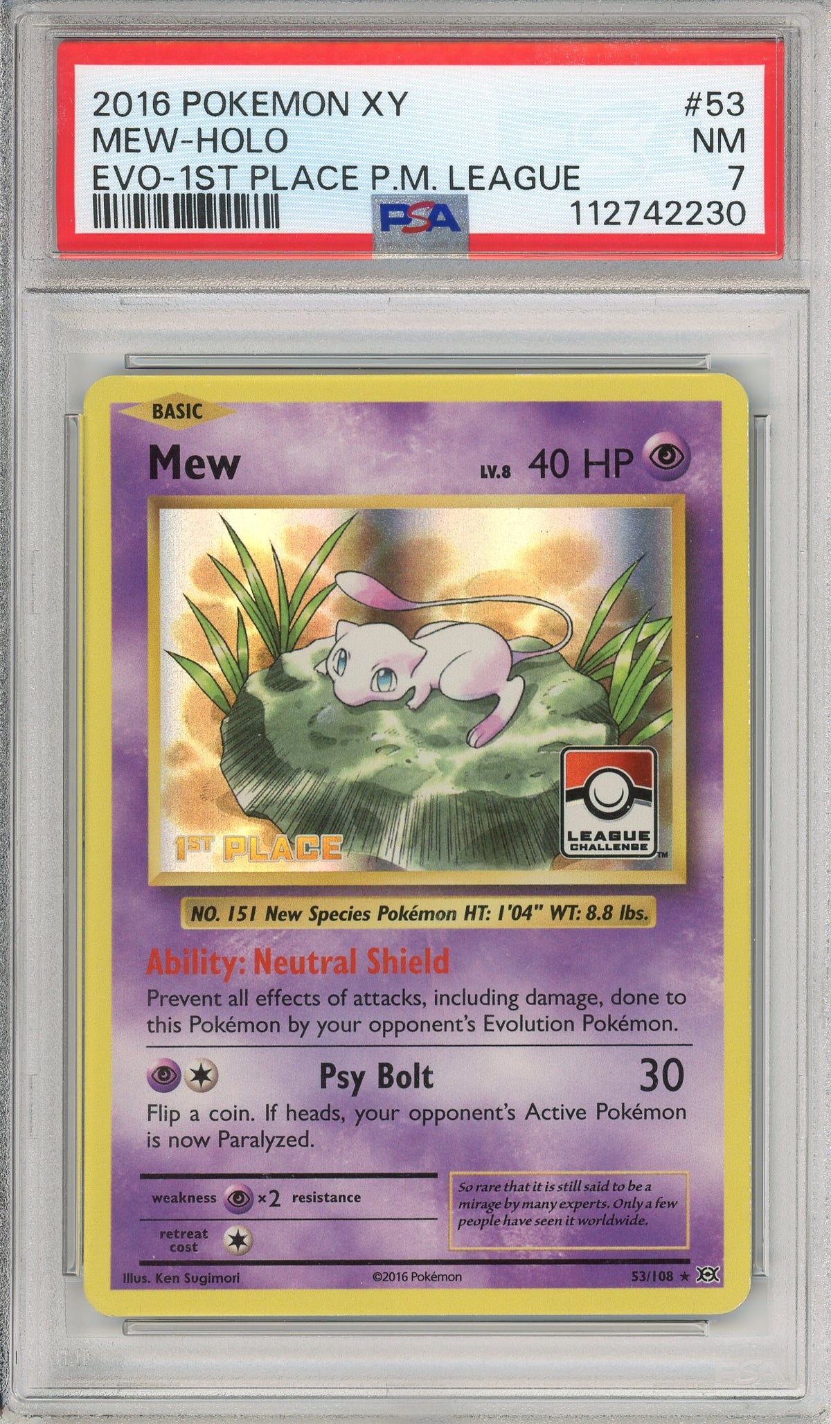 Pokemon Graded: Mew First Place League PSA 7