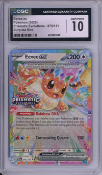 Pokemon Graded: Eevee ex 75/131 Stamped Surprise Box Prismatic Evolutions (2025) Holo CGC 10