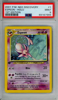 Pokemon Graded: Espeon 1st Edition 1/75 Neo Discovery (2001) Holo PSA 9