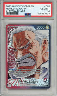 One Piece Graded: Monkey D. Garp OP02-002 Leader Alternate Art PSA 10