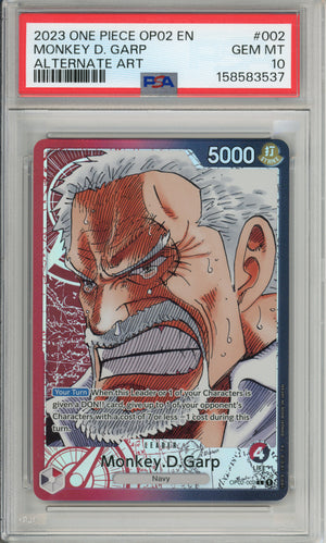 One Piece Graded: Monkey D. Garp OP02-002 Leader Alternate Art PSA 10