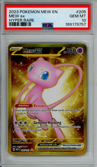 Pokemon Graded: Mew ex 205/165 Scarlet & Violet 151 (2023) Gold Hyper Rare PSA 10