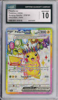 Pokemon Graded: Pikachu ex CGC 10