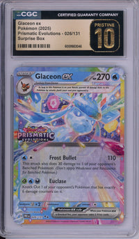 Pokemon Graded: Glaceon ex 26/131 Stamped Surprise Box Prismatic Evolutions (2025) Holo CGC Pristine 10