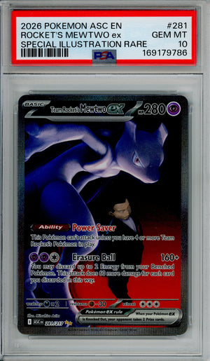 Pokemon Graded: Team Rocket's Mewtwo ex 281/217 Ascended Heroes (2026) SIR PSA 10