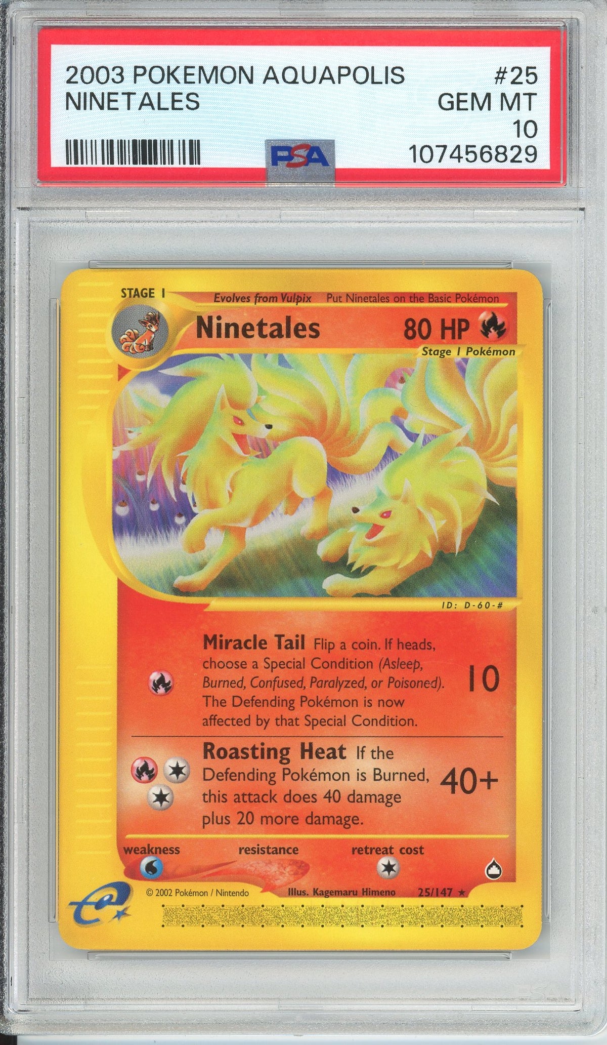 Pokemon Graded: Ninetales 25/147 Aquapolis (2003) PSA 10
