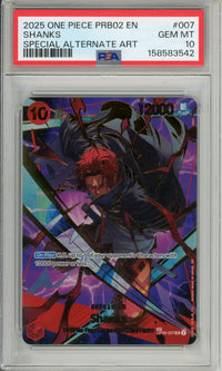 One Piece Graded: Shanks OP06-007 Special Alternate Art (2025) PSA 10