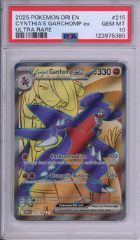 Pokemon Graded: Cynthia's Garchomp ex 215/182 Destined Rivals (2025) Holo PSA 10