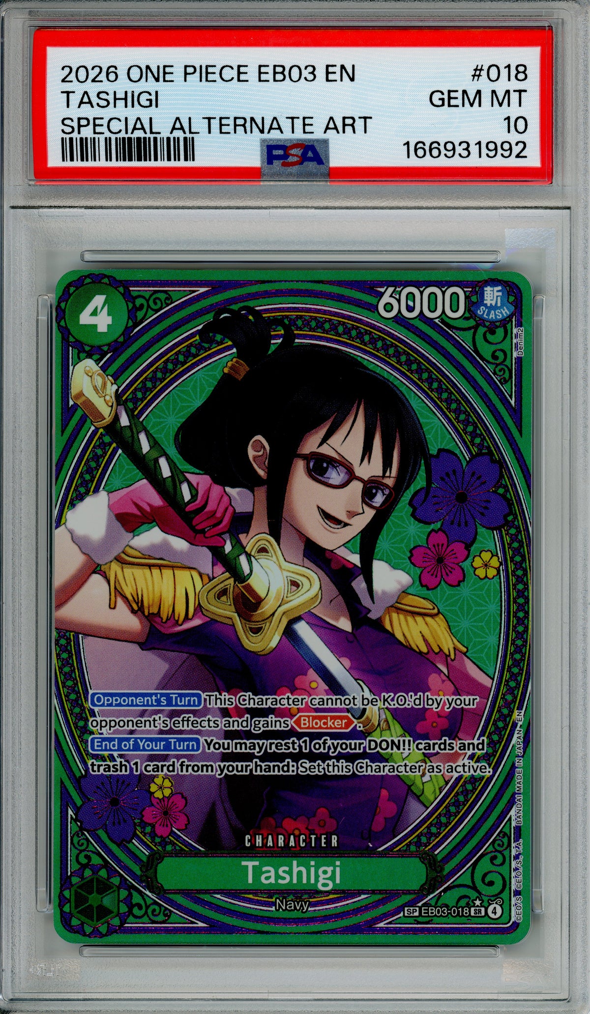 One Piece Graded: Tashigi EB03 Special Alternate Art (2026) PSA 10
