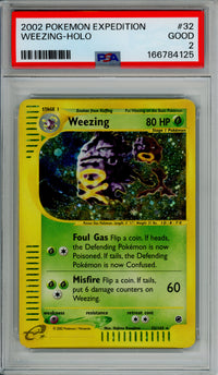 Pokemon Graded: Weezing 32/165 Expedition (2002) Holo PSA 2