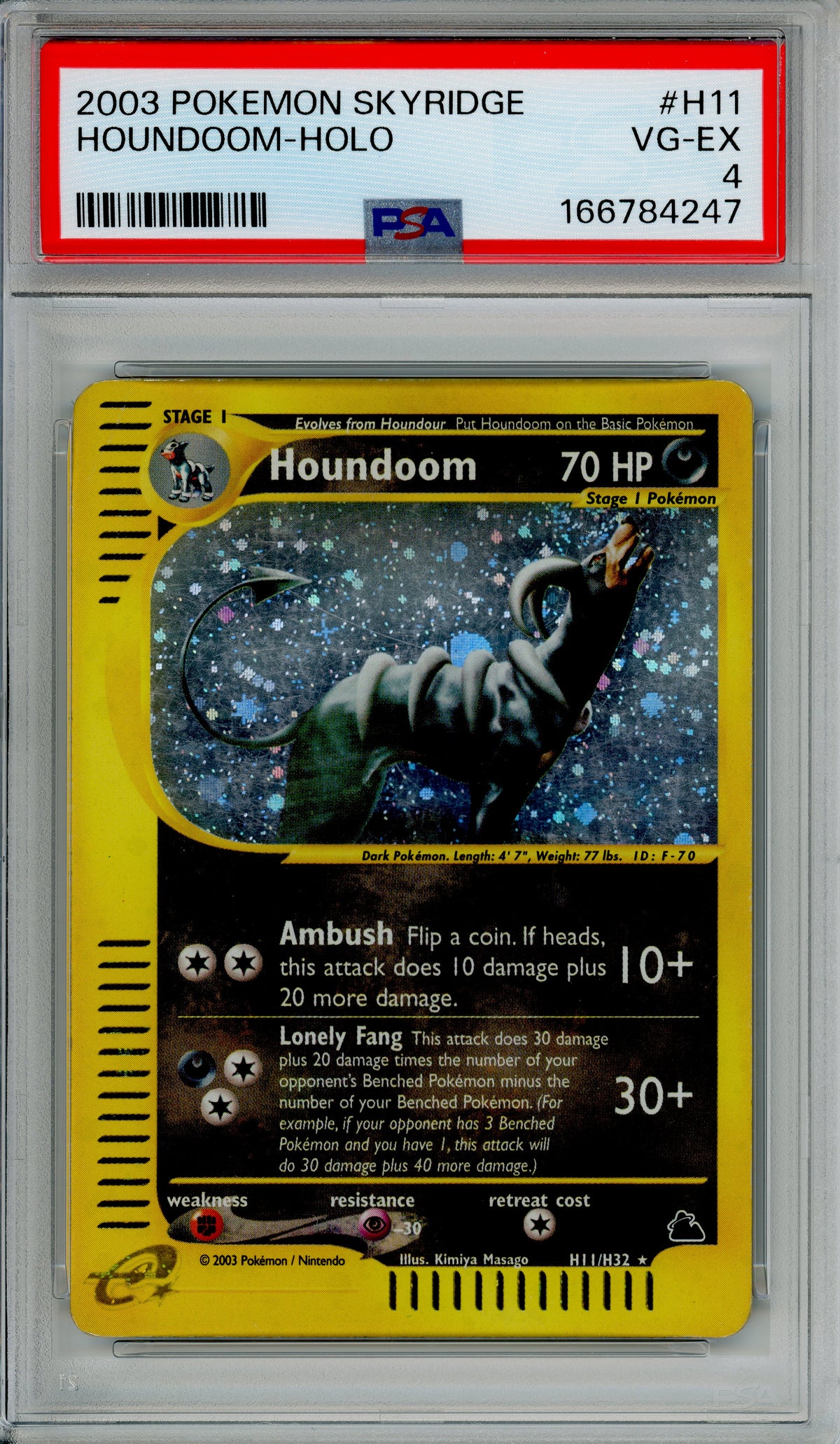 Pokemon Graded: Houndoom H11/H32 Skyridge (2003) Holo PSA 4