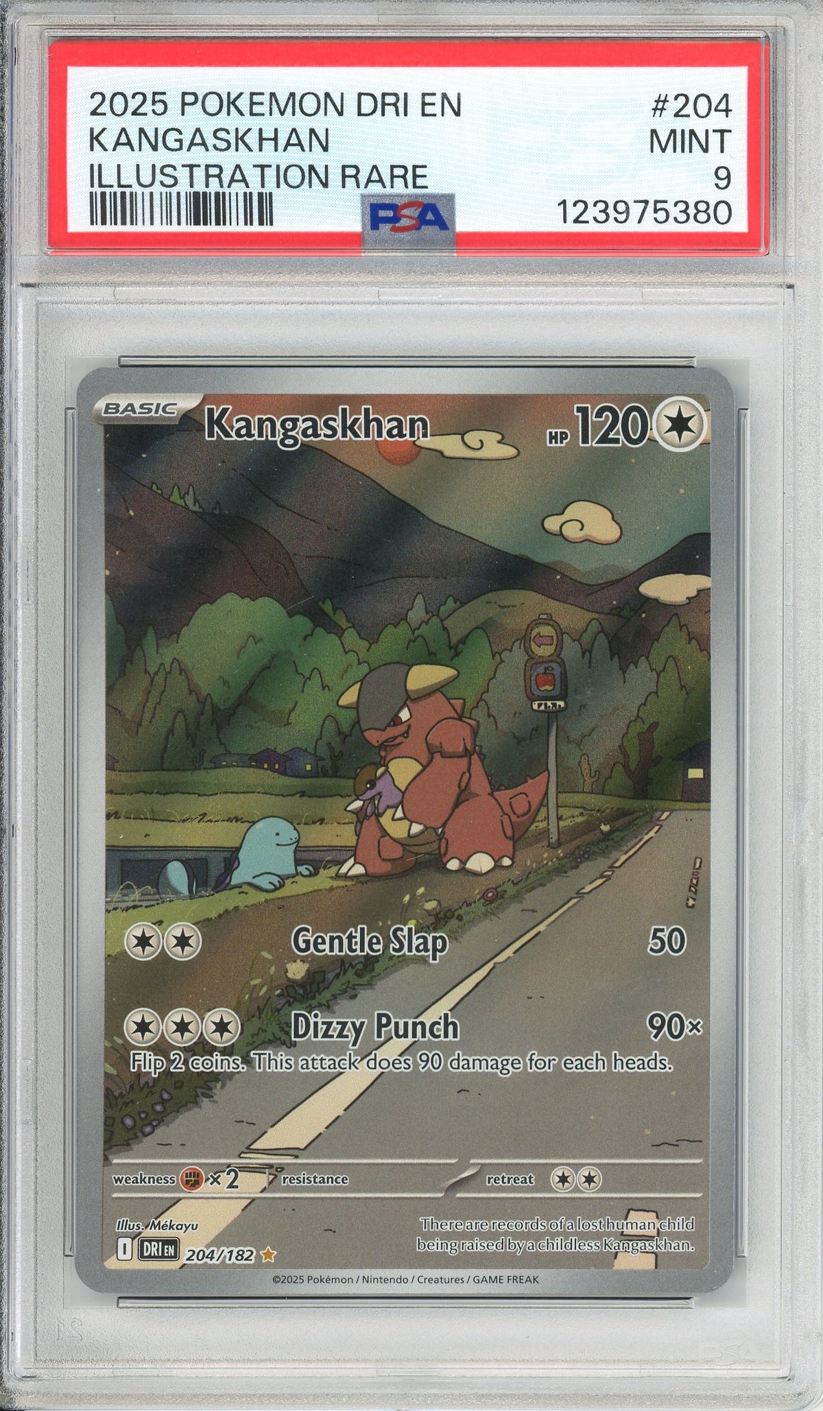 Pokemon Graded: Kangaskhan 204/182 Destined Rivals (2025) Holo Illustration Rare PSA 9
