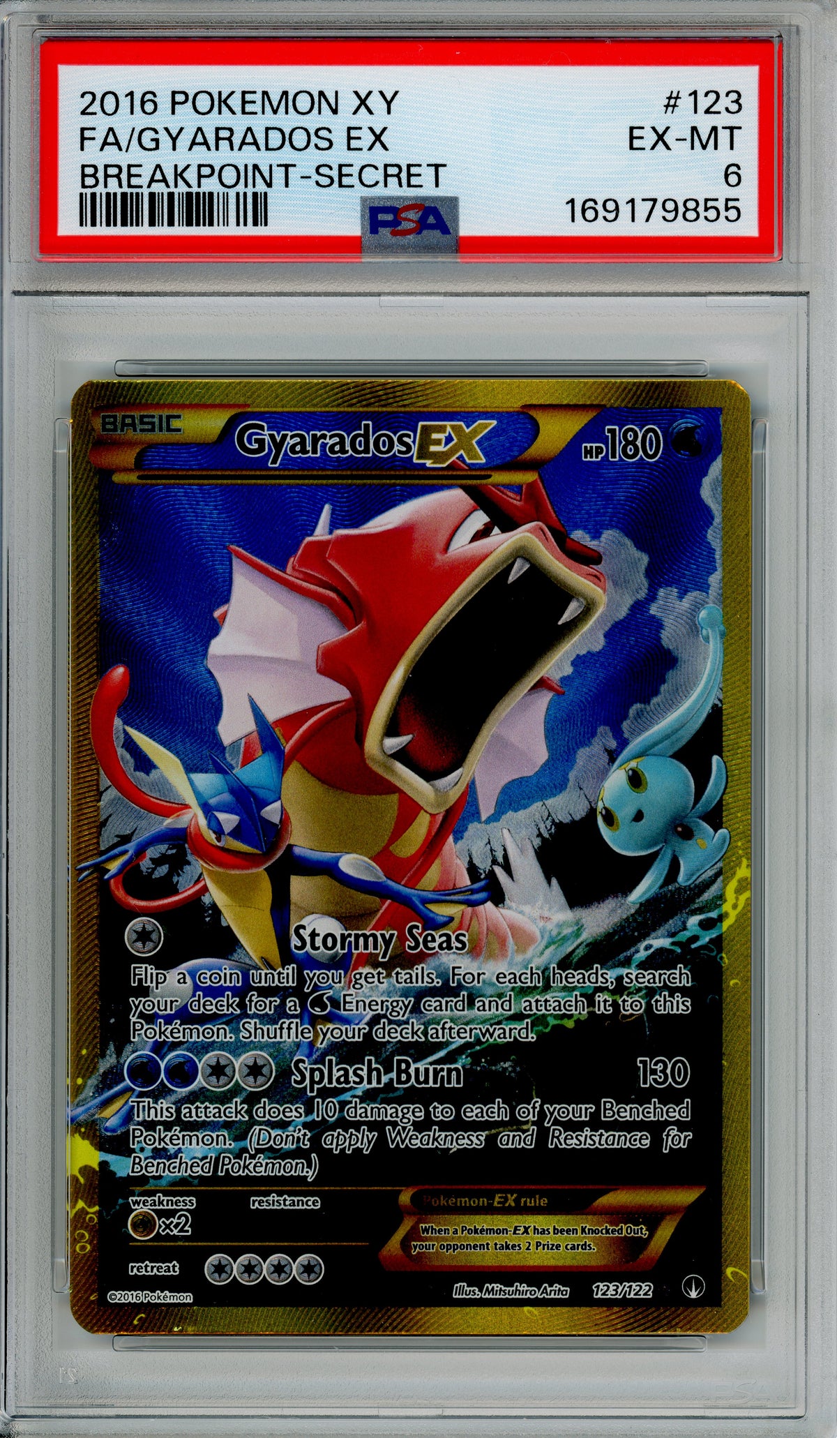 Pokemon Graded: Gyarados EX 123/122 Breakpoint (2016) Full Art PSA 6