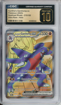 Pokemon Graded: Cynthia's Garchomp ex 241/182 Destined Rivals (2025) Holo Rare CGC Pristine 10