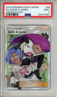 Pokemon Graded: Jessie & James 68/68 Hidden Fates (2019) Full Art Holo PSA 9