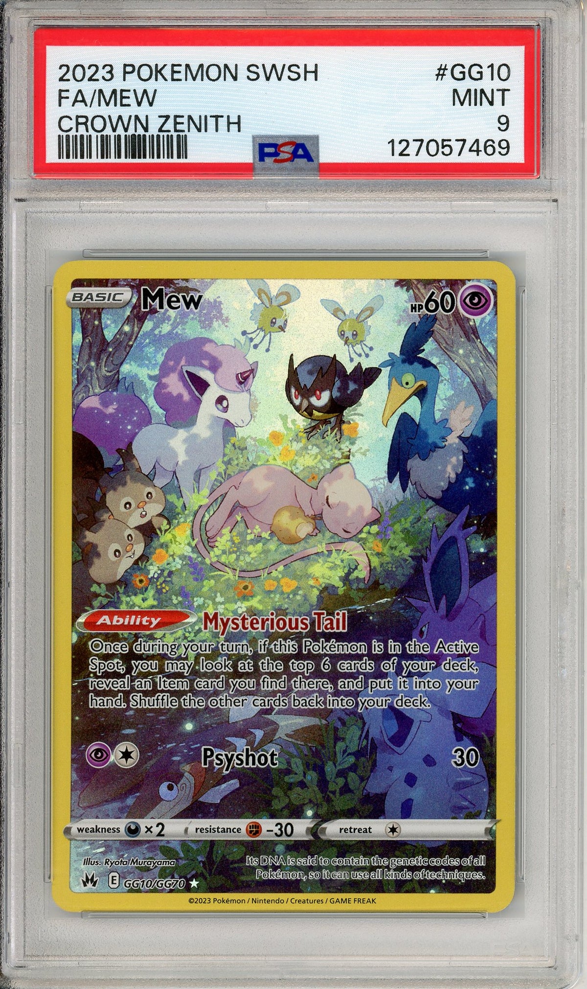 Pokemon Graded: Mew GG10/GG70 Crown Zenith (2023) Full Art Holo PSA 9