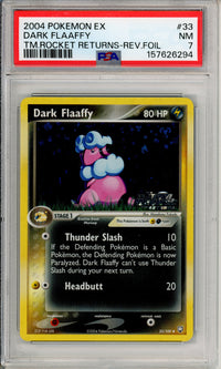 Pokemon Graded: Dark Flaaffy 33/109 Team Rocket Returns (2004) Reverse Foil PSA 7