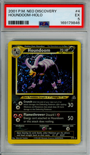 Pokemon Graded: Houndoom 4/75 Neo Discovery (2001) Holo PSA 5