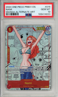 One Piece Graded: Nami Manga Alt Art OP01-016 Premium Booster The Best PSA 10