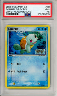 Pokemon Graded: Squirtle 63/100 Crystal Gaurdians (2006) Reverse Foil PSA 7.5