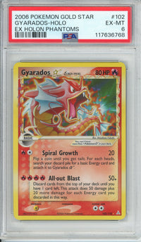 Pokemon Graded: Gyarados Gold Star 102/110 Ex Holon Phantoms (2006) PSA 6