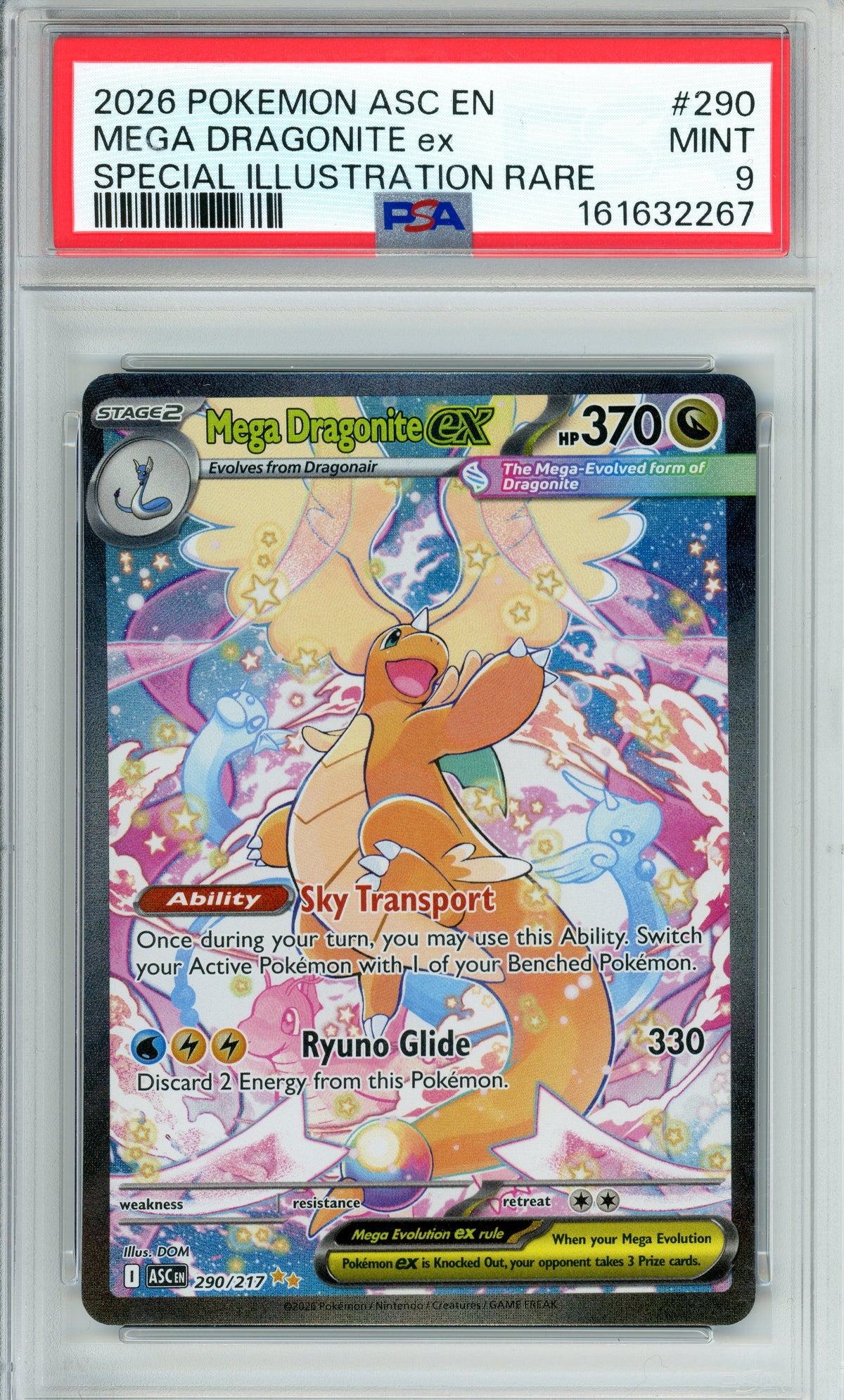 Pokemon Graded: Mega Dragonite ex 290/217 Ascended Heroes (2026) SIR PSA 9