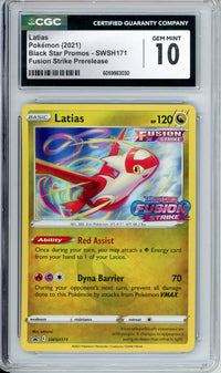 Pokemon Graded: Latias #SWSH171 Fusion Strike Prerelease (2021) Holo CGC 10