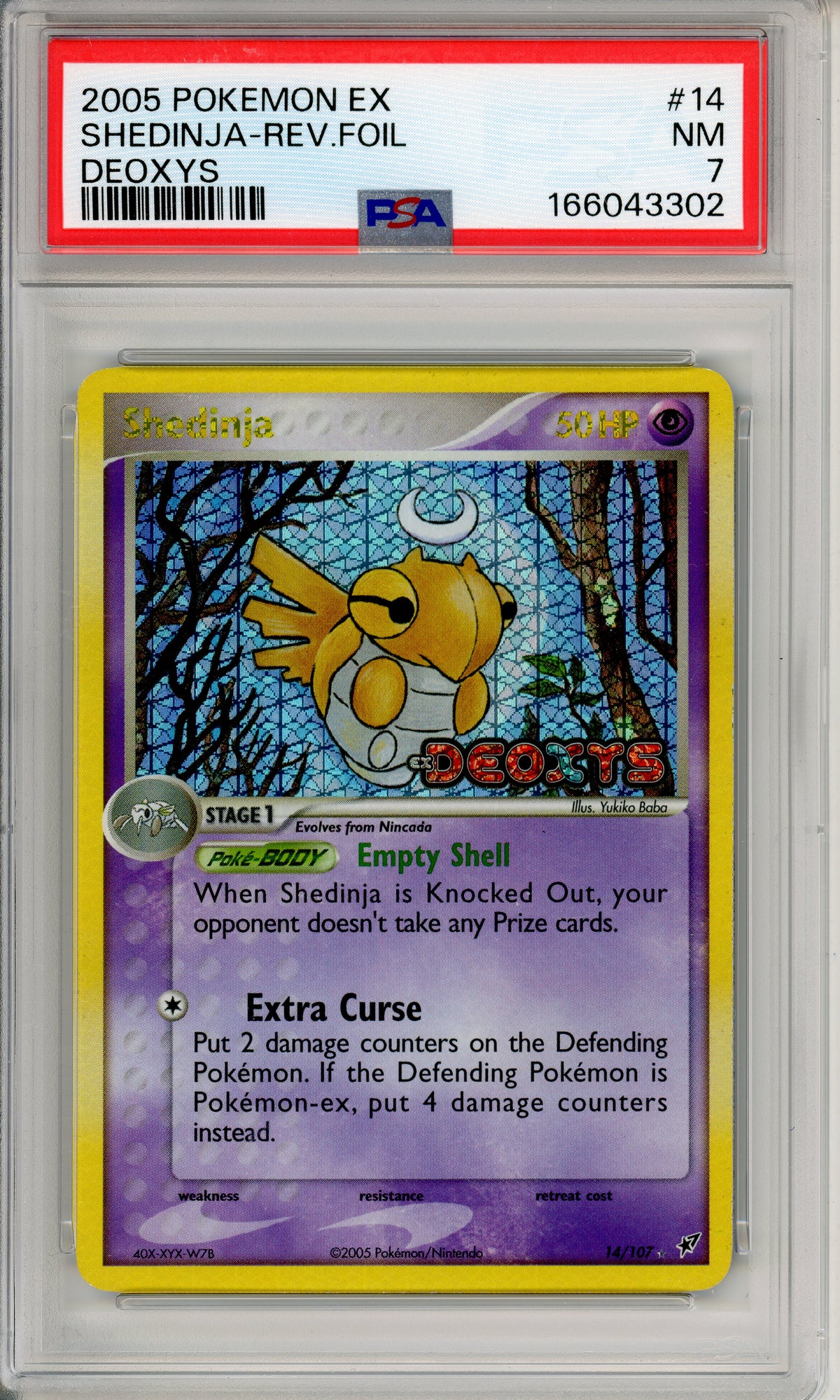 Pokemon Graded: Shedinja 14/107 Deoxys (2005) Reverse Foil PSA 7