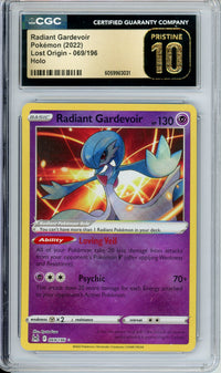 Pokemon Graded: Radiant Gardevoir 69/196 Lost Origin (2022) Radiant Holo CGC Pristine 10